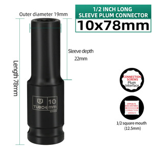 10 mm soket toplu 1/2 sürücü Hex 12 nokta derin lokma seti - Product Image 4