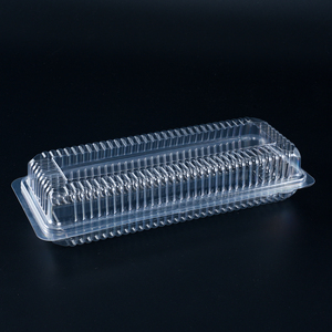 Menteşeli dikdörtgen kapaklı şeffaf plastik tek kullanımlık yiyecek kutusu Blister ambalaj için Takeout suşi Hamburger tatlı kek - Product Image 2