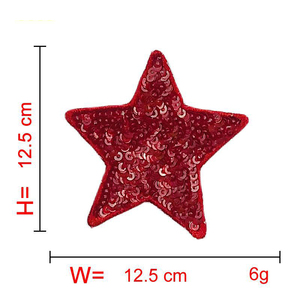 新的花式设计师亮片补丁铁背衬亮片星星补丁服装 - Product Image 3