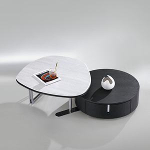 Diamond Stone Glossy <strong>Table</strong> Top Sofa Center <strong>Table</strong> with Drawer Storage <strong>Multi</strong> <strong>Function</strong> and Separable Stolik Kawowy - Product Image 1