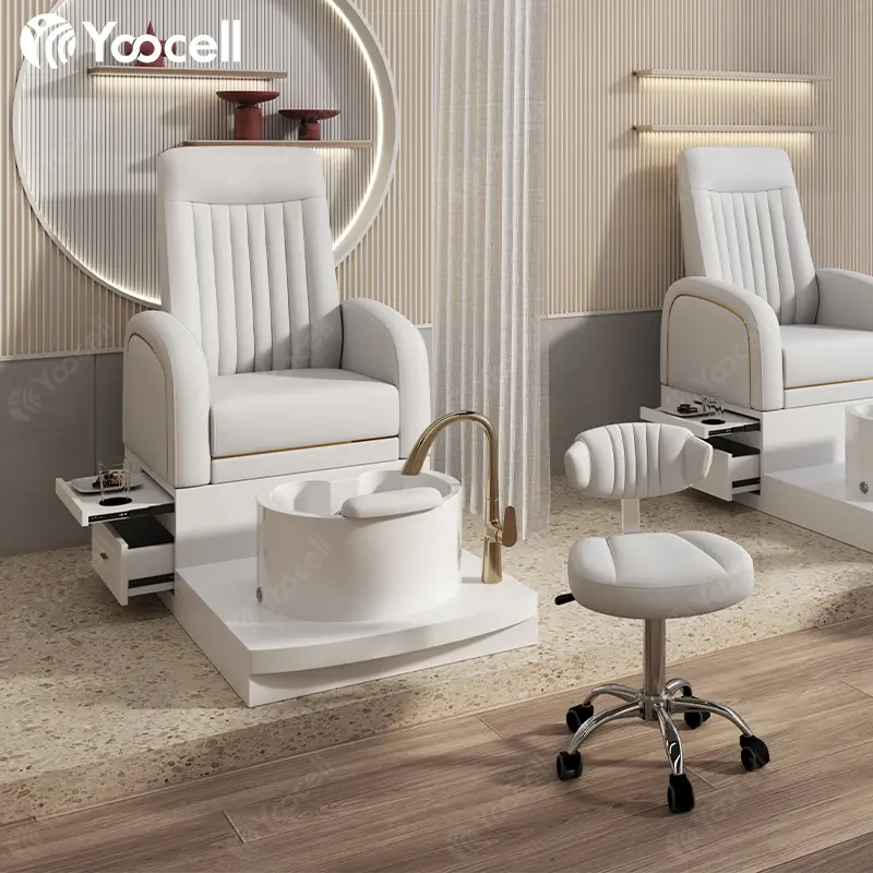 Yoocell cadeira de spa para pés, equipamento de manicure e pedicure para móveis, cadeira de salão de beleza e pedicure