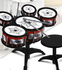 Kinder Jazz Drum Set Spielzeug Anfänger Kinder Percussion <span class=keywords><strong>Instruments</strong></span> Early Education Drumming Drum Toys