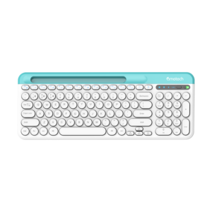 Drahtlose Multimedia-Tastatur BT 2.4G Dual Modes Ergonomische Tastatur mit runden Tasten für PC Desktop Notebook - Product Image 2