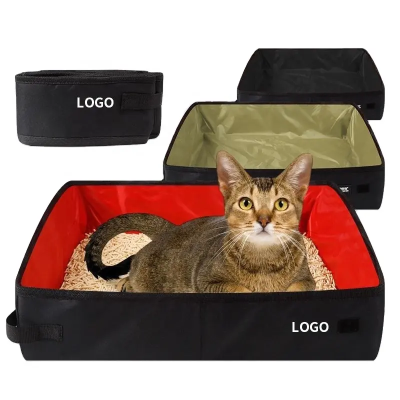 Hot Sale Pet Produkte Reinigung Oxford Stoff Katze Toiletten box Einfache süße faltbare Katze Katzen toilette