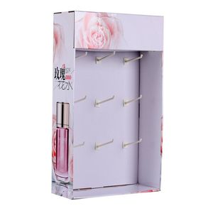 Customized Cosmetics <strong>Display</strong> Rack <strong>Counter</strong> <strong>Paper</strong> <strong>with</strong> Cardboard Shelf and <strong>Hook</strong> for Showcase Makeup &amp; Beauty Products - Product Image 2