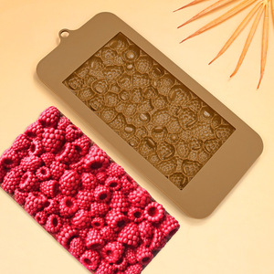 Yeni stil dikdörtgen silikon kalıp ahududu kazık çikolata meyve desen DIY dekoratif pişirme araçları epoksi zanaat reçine - Product Image 4