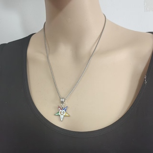 Doğu yıldız Metal Charm Pin masonik OES kolye özelleştirilmiş O.E.S logo kolye sipariş