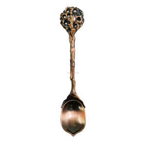 特注金属スプーン食器コレクションのためのユニークなツリートップデザインの芸術的なブロンズルックスプーン - Product Image 1