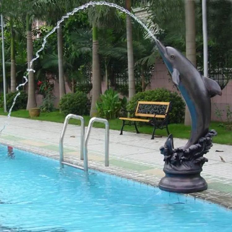 Offre Spéciale piscine décoration extérieure bronze dauphin sculpture fontaine d'eau