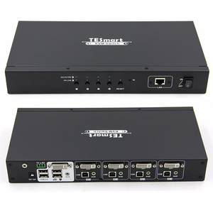TESmart 4 Port DVI <strong>KVM</strong> <strong>Switch</strong> Wholesale <strong>3</strong> Ways PC PS/2 Keyboard/Mouse and Monitor 1U <strong>KVM</strong> Switcher 4x1