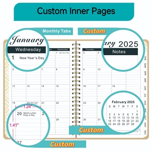 Custom Printing Spiral Bound <strong>Notebook</strong> A4 A5 B5 B6 To Do List Notepad Daily Weekly Yearly Schedule Double Coil No <strong>Date</strong> Planner - Product Image 4