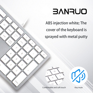 COUSO, gran oferta, teclado de ordenador de escritorio para PC, para teclas Mac105, teclado Delgado ultrafino, teclado de oficina con cable y teclas Multimedia - Product Image 5