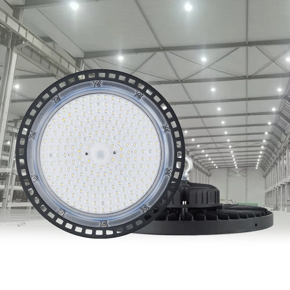 Endüstriyel atölye depo yüksek defne aydınlatma IP65 su geçirmez SMD 3030 5050 100W 150W 200W UFO LED yüksek raf lambası