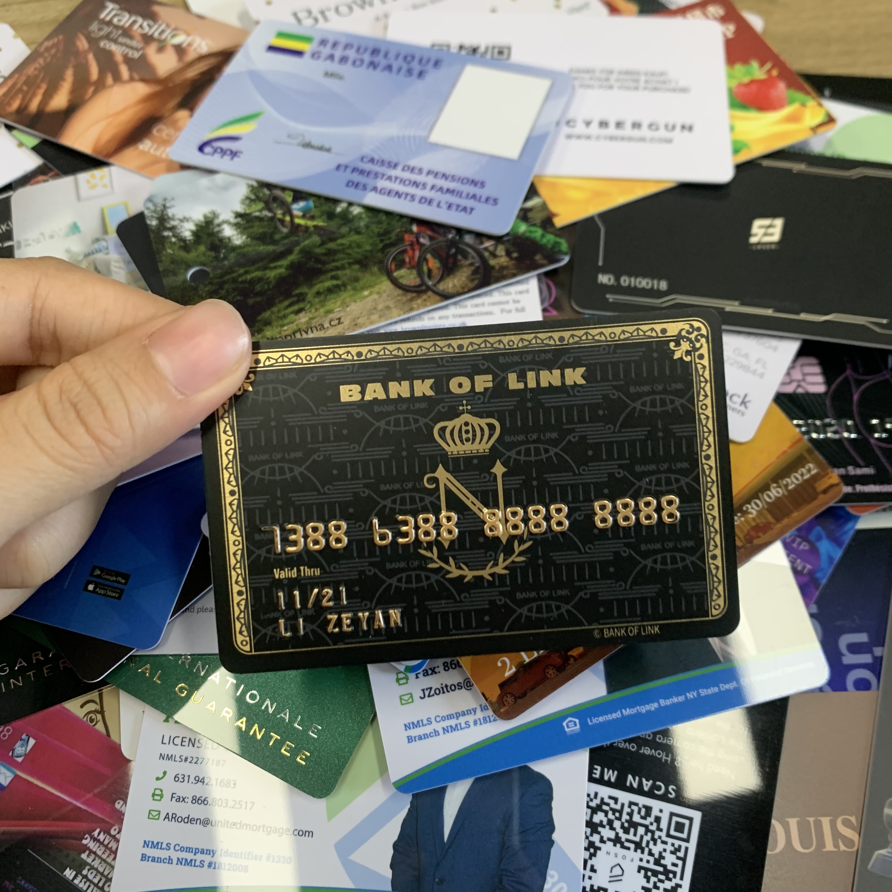 Embossed credit card number
