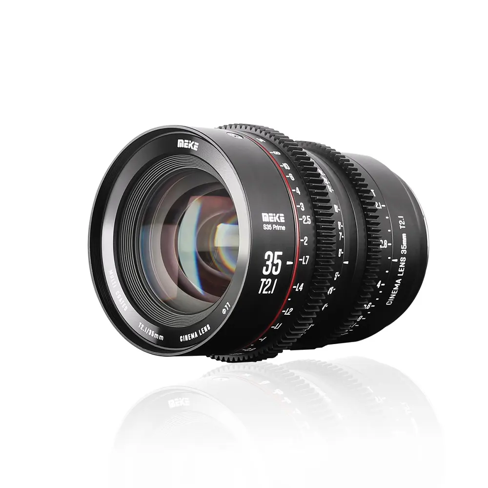 Meike 35mm T2.1 수동 초점 광각 프라임 시네마 렌즈 S35 EF 마운트 EOS C100 마크 II C200 3100 마크 II EOS C700 카메라