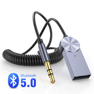 Liga de alumínio 5.3 Car Wireless Receiver <span class=keywords><strong>Adapter</strong></span> com 3.5mm Jack Aux para <span class=keywords><strong>Bluetooth</strong></span> USB Carregamento Handsfree Call Stereo Função