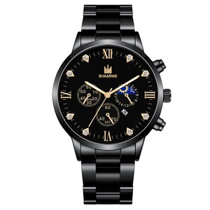 남자 보석 뜨거운 판매 아이템 선물 세트 시계 스틸 밴드 손목 시계 남자 간단한 캐주얼 배 방향타 팔찌 + 석영 시계 - Product Image 5