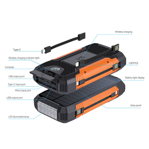 Wireless <strong>Charger</strong> 30000mAh Fast Charging Solar Power Bank for <strong>All</strong> Mobile Devices Solar Portable <strong>Charger</strong> with Dual Flashlights - Product Image 4