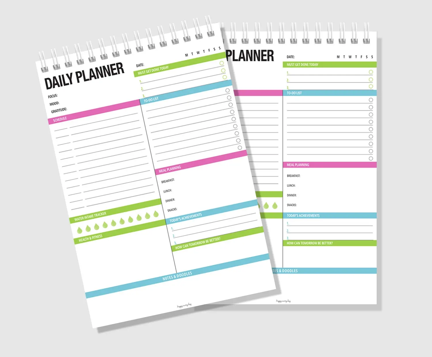 Papel de alta qualidade para fazer lista de coisas, agenda diária e semanal, memorando, almofadas em espiral, papelaria, cadernos personalizados para planejar