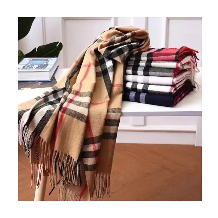 Luxury Winter cashmere scarf Plaid Tassel Fashionable Ladies Shawls Outdoor women scarf