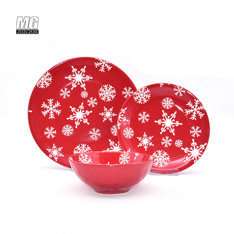 Christmas Stoneware Porcelain dishes Sets New Arrived dishes Sets Classic Style Croctery ceramic dinner plates set of 6