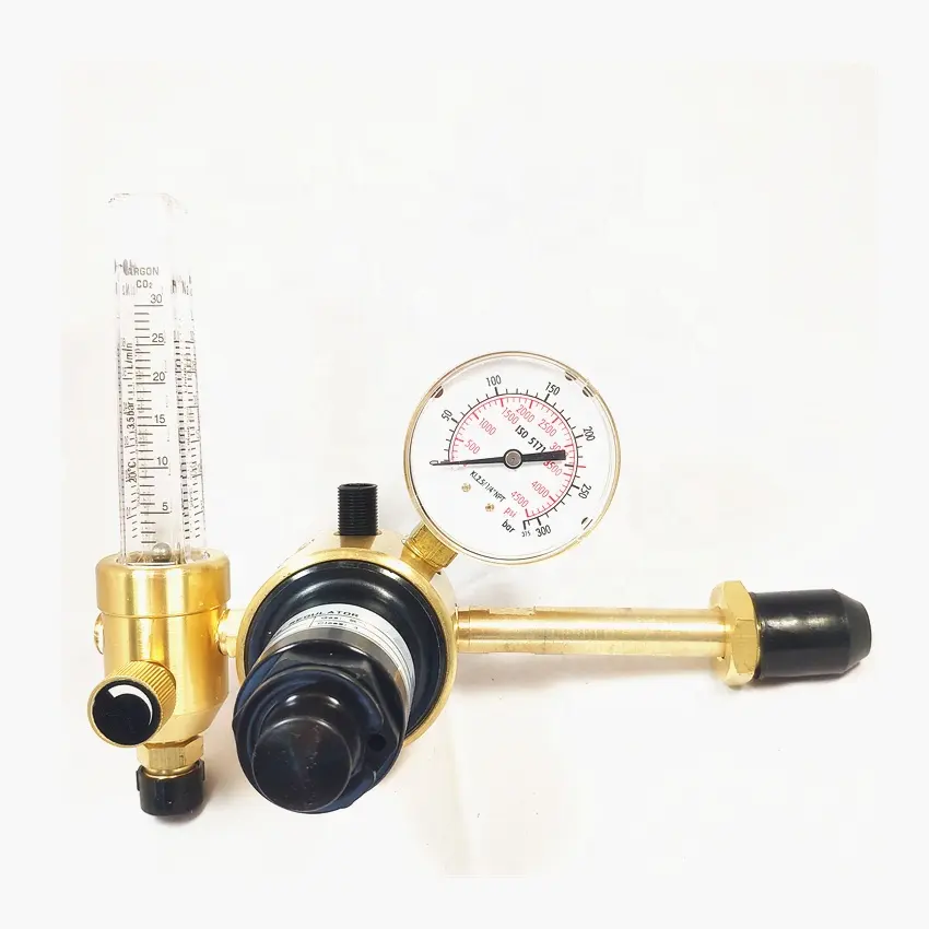 Regulador de presión de gas, cilindro de latón, argón, 230bar, con medidor de flujo, 16L, 32L, salida de fábrica