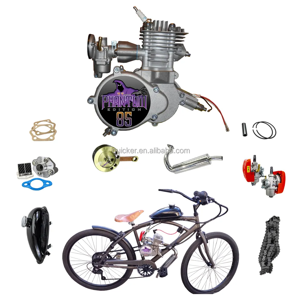 110cc 100cc Phantom motores 2 tempos 4 tempos DIY bicicleta motorizada motor 80 km/h