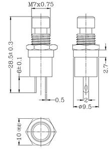 PB05A PBS-110 Mitesser selbstsicher nder Schalter mit 7MM Öffnung, kleiner Knopf, selbst hemmender 2-poliger Golds tift - Product Image 5