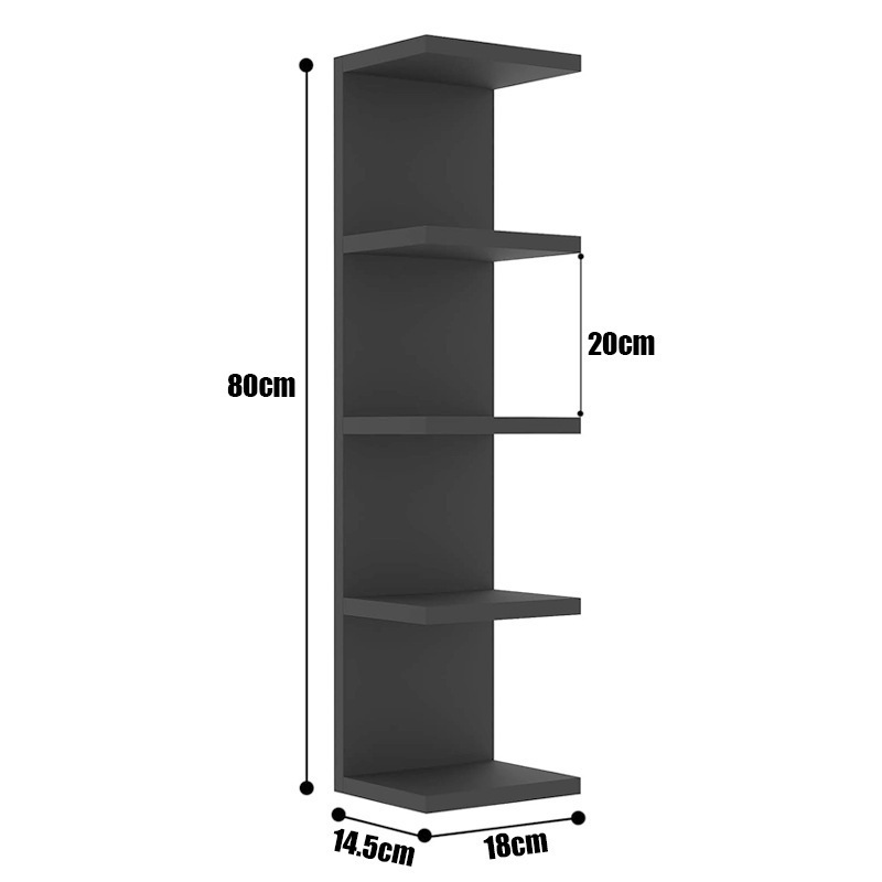 Five-layer floating rack, black, model B