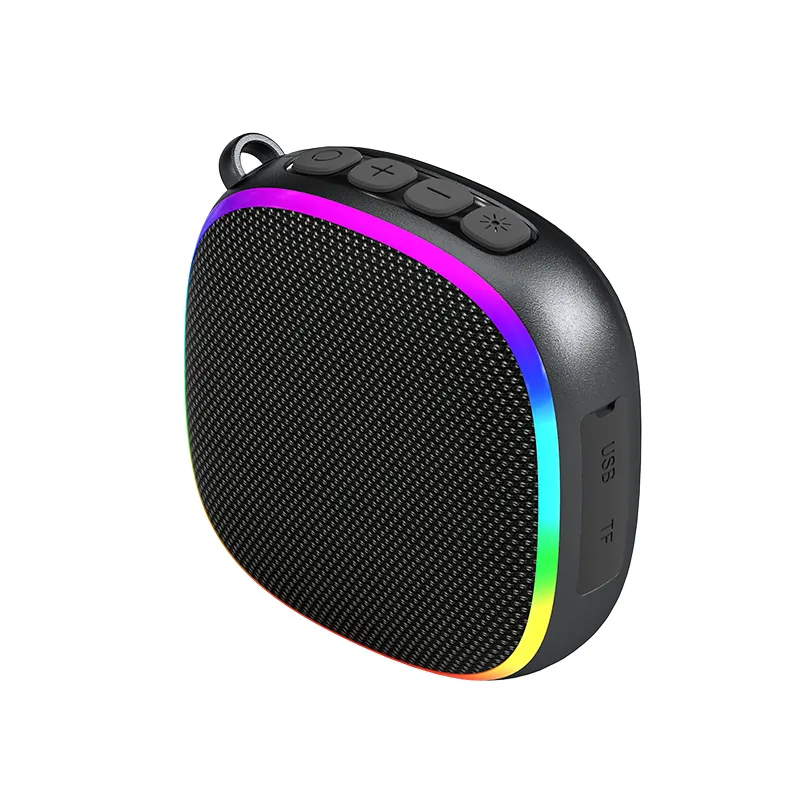 FANSBE TWS RGB LED Luz Cordão Tecido Weave Dustproof Magnético Mini Pequeno Portátil À Prova D 'Água Bluetooth Speaker