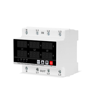 TONGOU, protector contra sobretensiones de voltaje ajustable trifásico, dispositivo de protección de voltaje de relé, salida de 220V, voltímetro nominal de CA de 230V - Product Image 3
