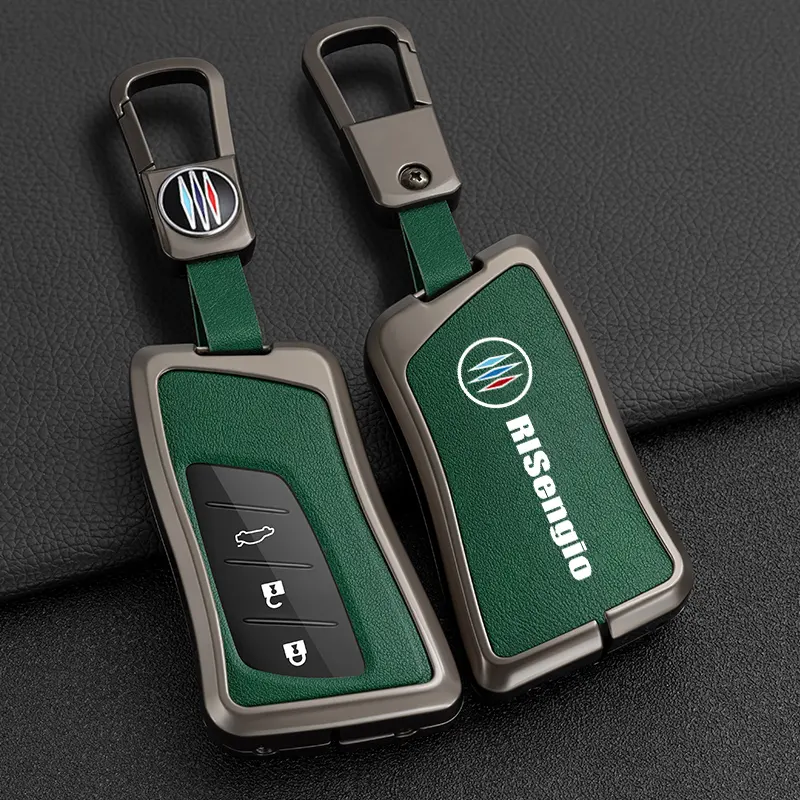 Capa de couro para chave de carro inteligente, capa de liga de zinco com chave remota, ideal para Lexus ES LS UX LC