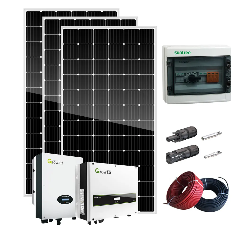 Sistema de panel solar fotovoltaico, kit de energía solar en red híbrida, 5kw, 10kw, 15kw, 5000w