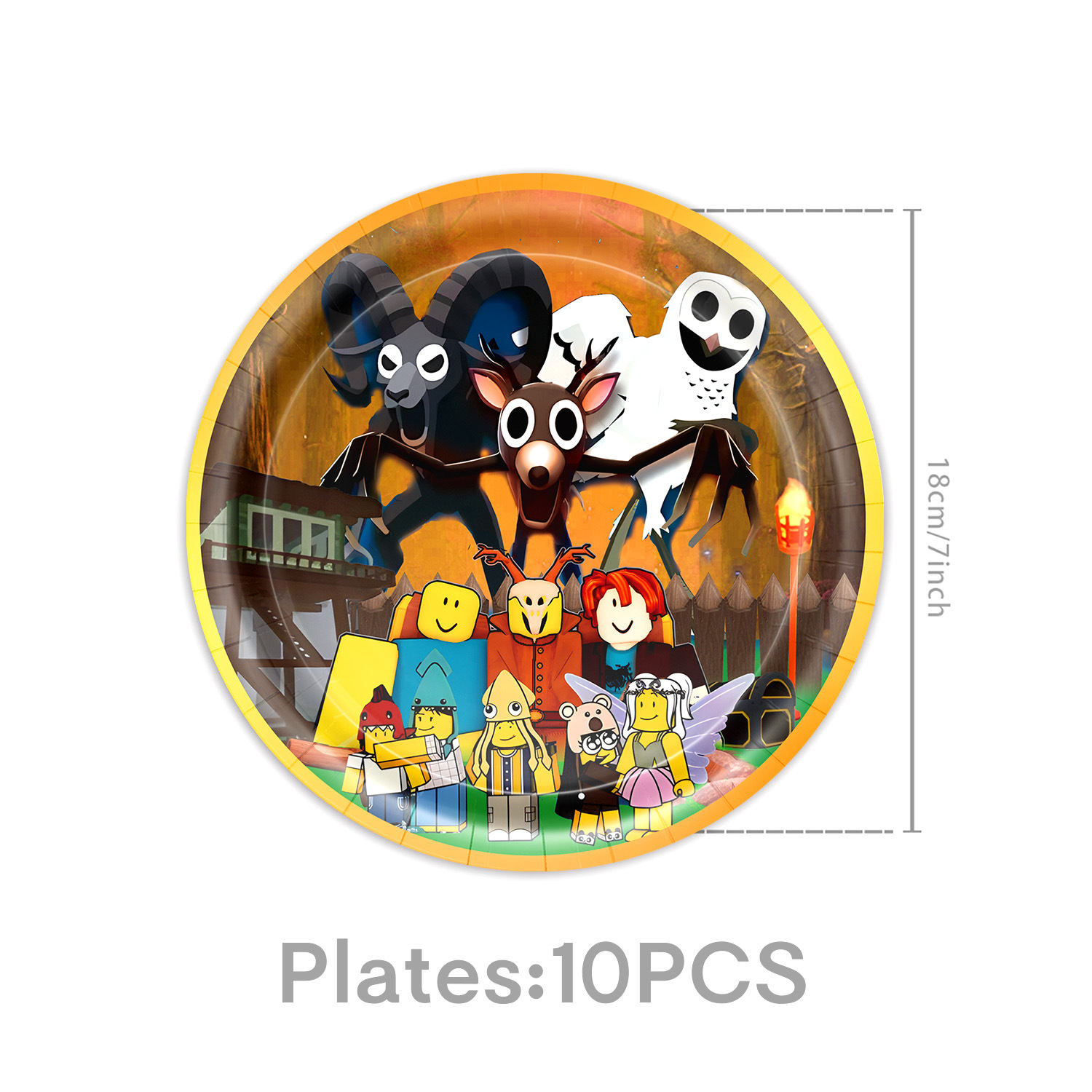 Assiettes 7 pouces, 10 pièces