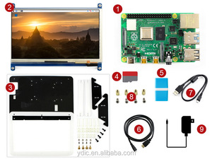 Kit Display Raspberry Pi 4 modello B, 8GB di RAM con Touch LCD capacitivo da 7 pollici, scheda Micro SD, ecc.
