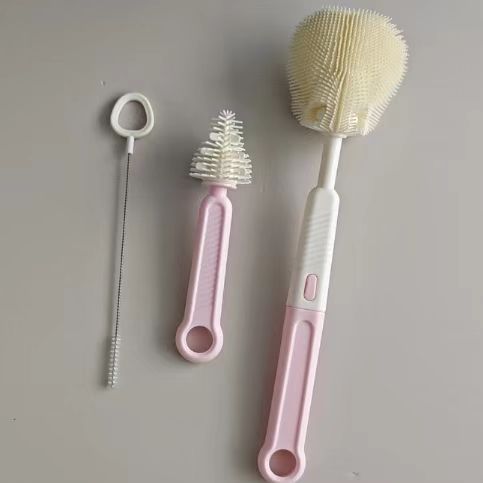 Ensemble 3 pièces en silicone rose pâle