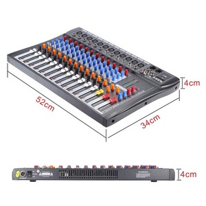 120S-USB 12 Channels <strong>Mic</strong> <strong>Line</strong> Audio Mixer Mixing Console Wireless BT Connection USB XLR <strong>Input</strong> 3-band EQ 48V Phantom Power - Product Image 2