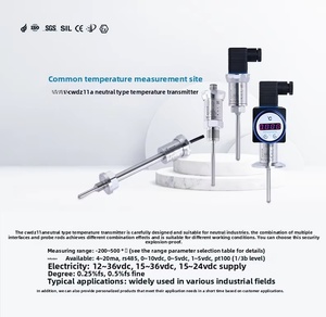 Transmisor de temperatura integrado PT100 de alta precisión ABS Sensor de resistencia térmica antiinterferencias enchufable OEM