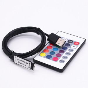 24 клавиши контроллер USB на 5V Светодиодная лента RGB Мини Инфракрасный беспроводной ИК-пульт дистанционного управления - Product Image 1