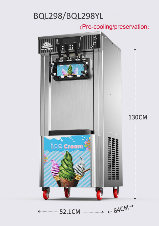 Easy-to-Operate Automatic Soft Serve Ice Cream Machine for Water Yogurt Fruit Milk Ice Cream Powder 220V
