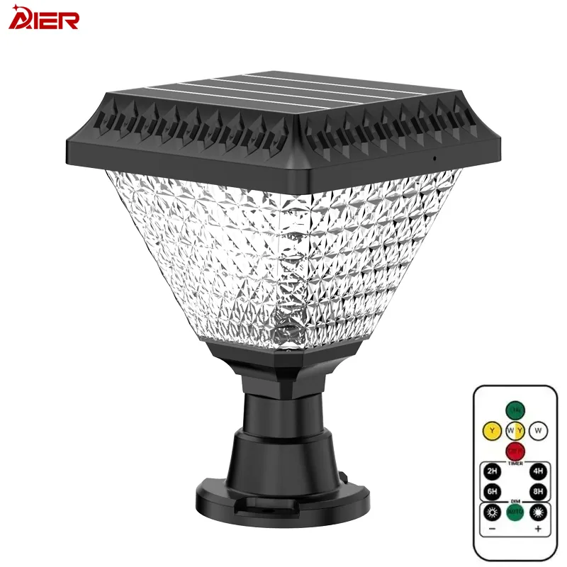 AIER lampada solare esterna di illuminazione I65 impermeabile Rgb Led porta giardino pilastro luce per la casa giardino giardino esterno