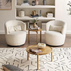 2-Piece Solid Wood Coffee <strong>Table</strong>, Small Round Coffee <strong>Table</strong> <strong>Set</strong>, Boho, Sturdy <strong>3</strong>-Leg Nesting <strong>Table</strong> - Product Image 3