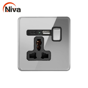 Fabrika yeni tasarım abd İngiltere standart duvar ışık anahtarı tek 3 pin MF anahtarlı priz usb tip c ev eşyaları için ev - Product Image 3