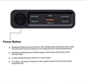 IMato Best Selling Portable 30000mAh Pd 100w Dual Type C <strong>Input</strong> <strong>Output</strong> High Capacity Fast Charging Traveling <strong>Power</strong> <strong>Bank</strong> Pd 100w - Product Image 4