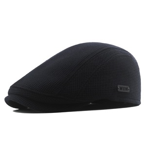卸売春秋冬暖かいニットキャップベレー帽フラットトップアイビーハット男性用 - Product Image 3