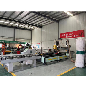 High-Efficiency Automatic CNC Four-Sided Through-Type Wood Saw Machine Automatic <strong>Loading</strong>/<strong>Unloading</strong> <strong>Platform</strong> for Door Panel - Product Image 4