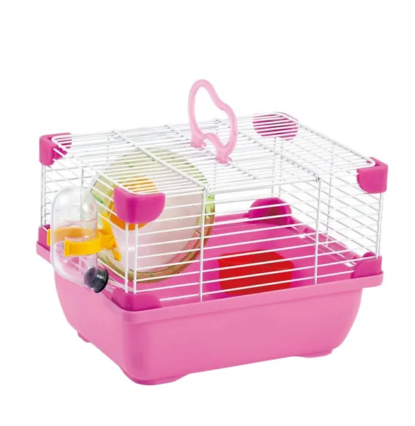 Hamster käfig Princess Carrying Cage Pink Farbe, Draht geflecht Kaninchen käfig, 3) Draht geflecht Nagetier käfig