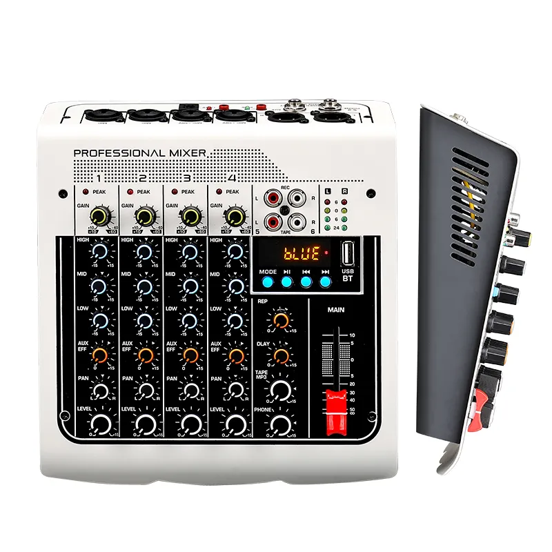 DELLA MISCELA-400 Miglior Prezzo Mini Famiglia KTV 4 canali DJ Mixer Audio + 48v USB/BT audio mixer