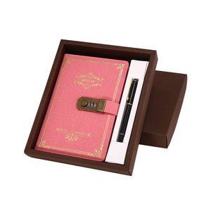 A5 200 Pages Notebook Retro Password Book <strong>With</strong> Lock Diary Binder Thickened Creative Hand Ledger Student 2024 <strong>Notepad</strong> Stationery