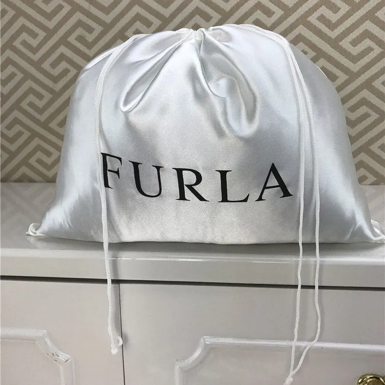 Drawstring Smooth Satin Dust Bag with Logo Embroidery Organizers for Textile Packaging Silk Storage Gift Bag